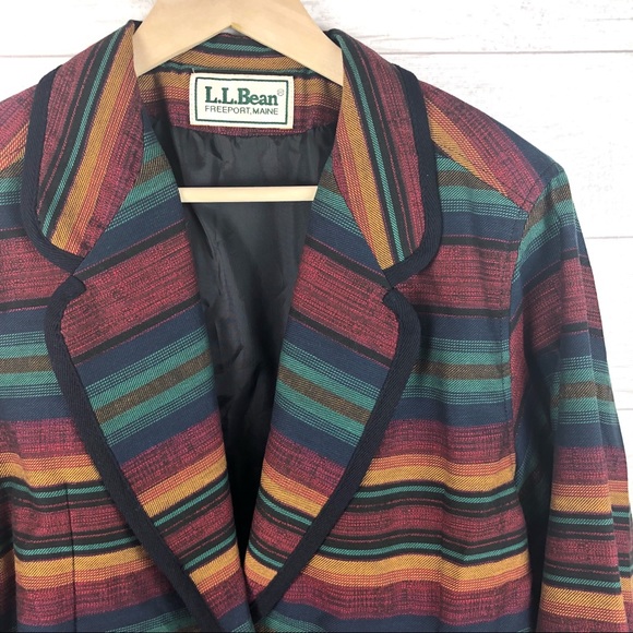 L.L. Bean Vintage Multicolored Blazer Jacket - Picture 3 of 6